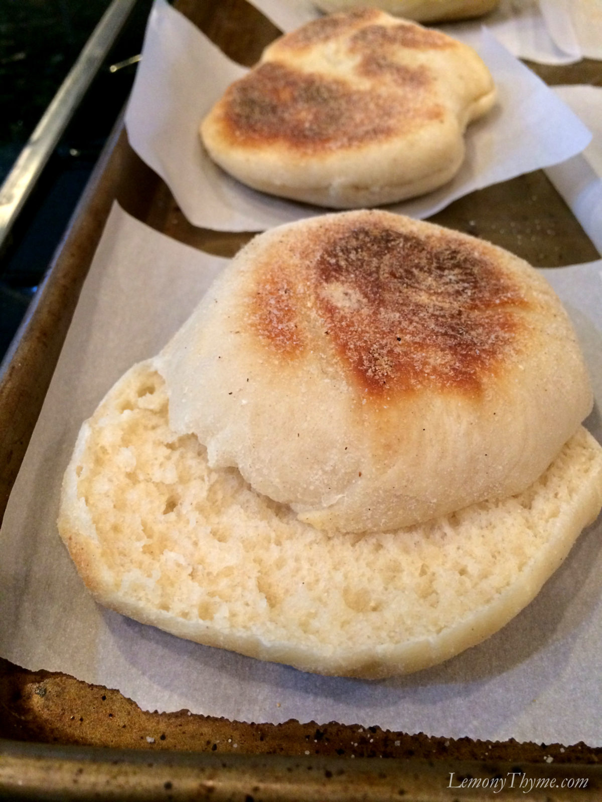 http://www.lemonythyme.com/homemade-english-muffins-bread-machine-method/english-muffins5/