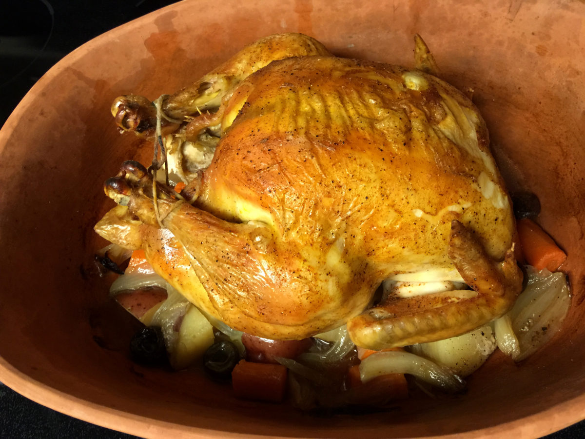 Roast Chicken in a Clay Baker - Lemony Thyme