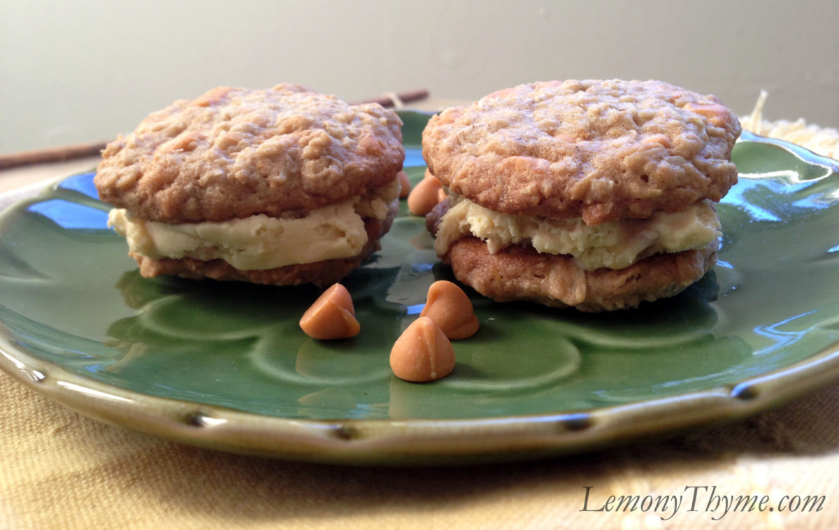 Buttercrunch Oatmeal Cookie Ice Cream Sandwiches Lemony Thyme 8013