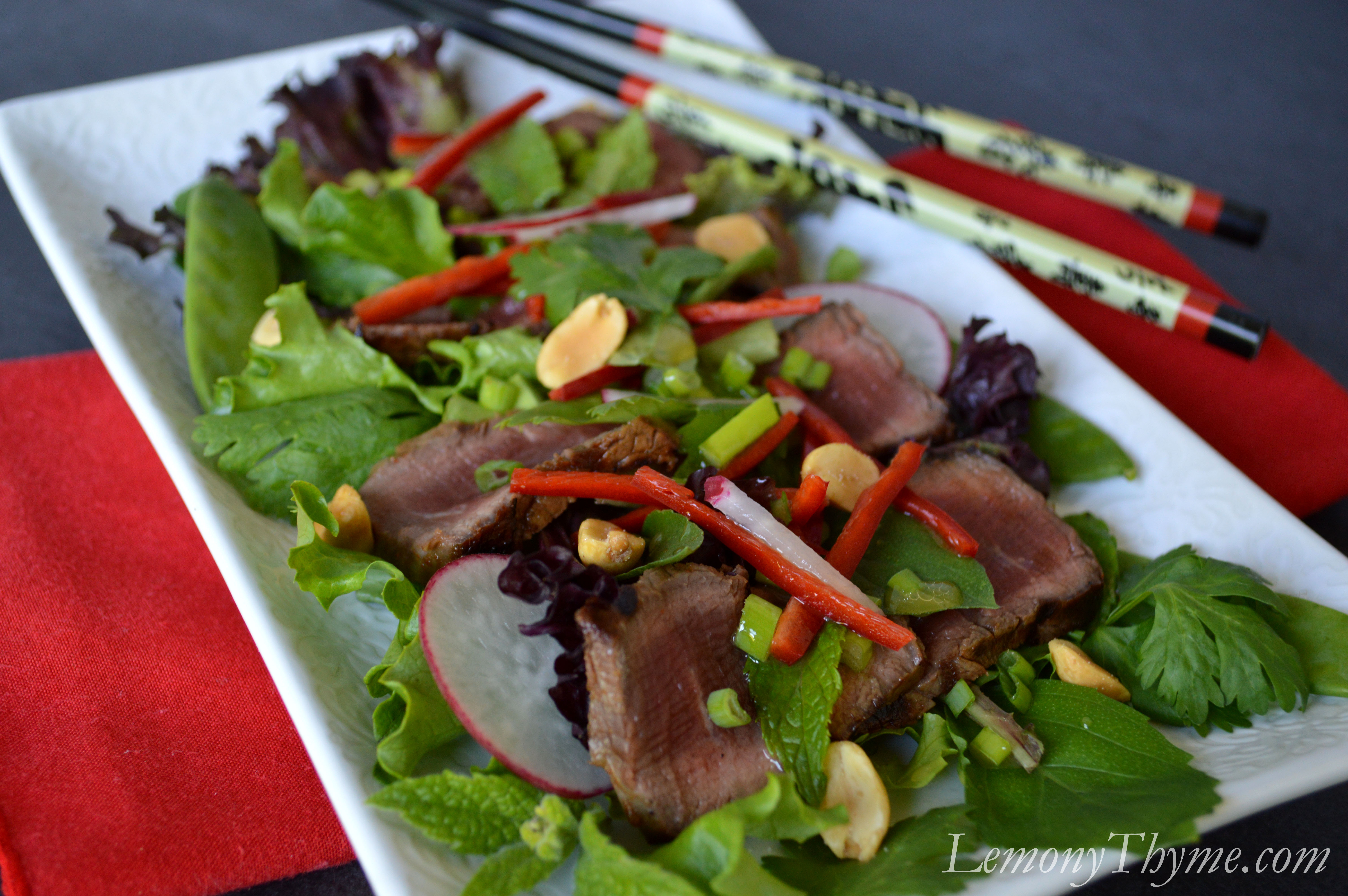 Thai-Style Marinated Flank Steak and Herb Salad Recipe