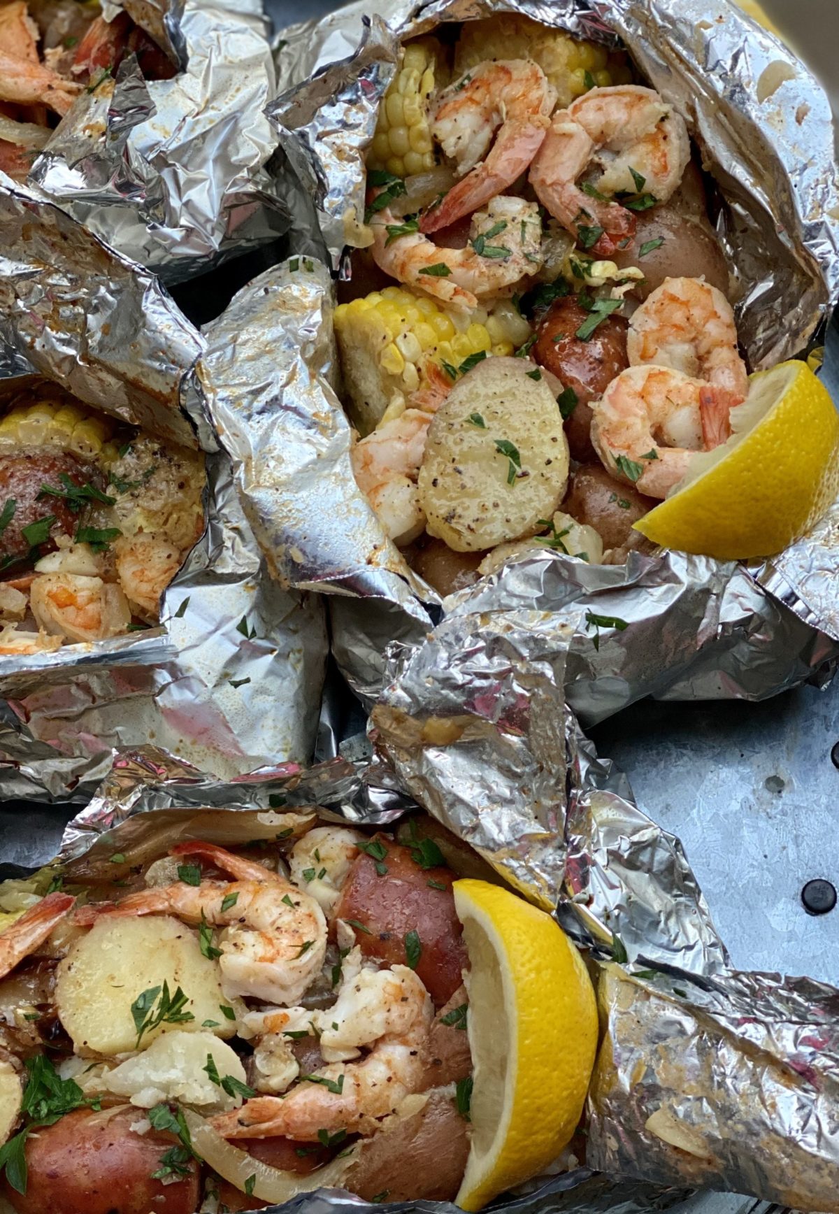 » Grilled Shrimp Boil Foil Packs (2) Lemony Thyme